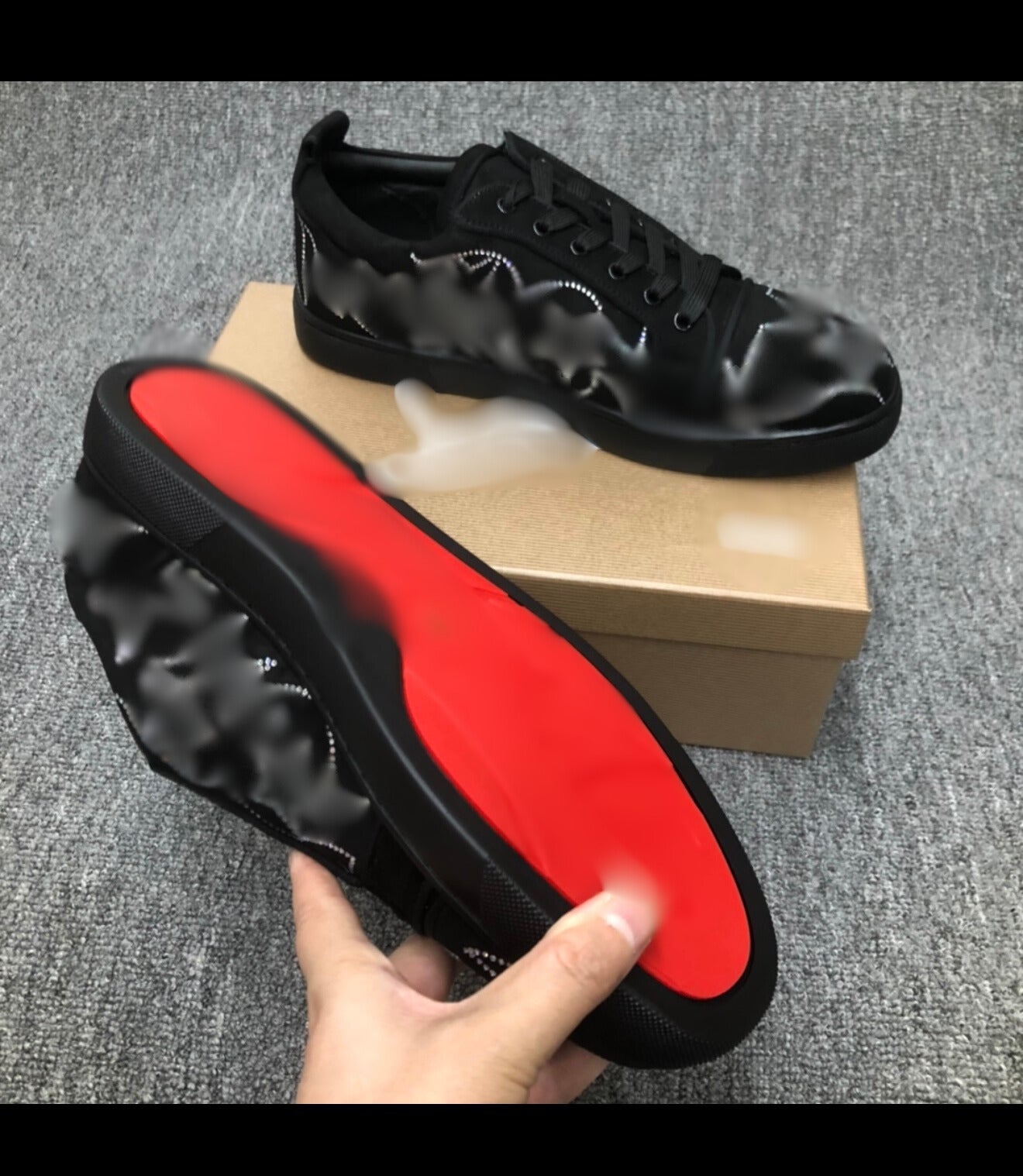 CLB Black Red Bottom's W/ Design